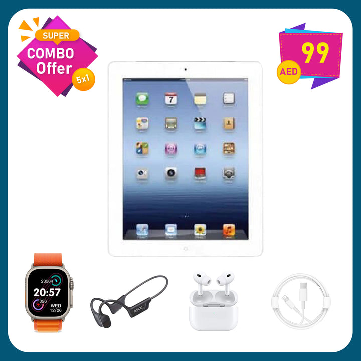Ipad2, Ultra Smartwatch, Earpads, Neck Band, 5x1 Bundle Offer