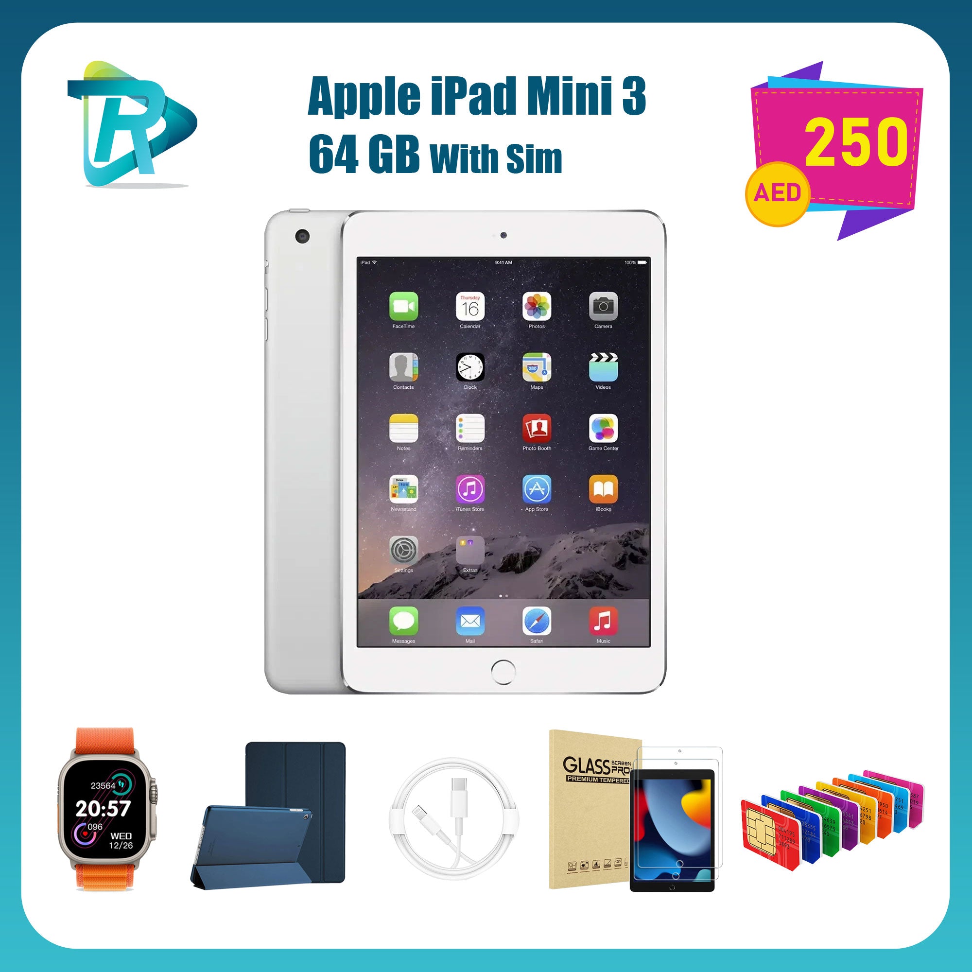 Apple iPad Mini 3 (Wi-Fi + SIM) – Compact Power with Touch ID &amp; Cellular